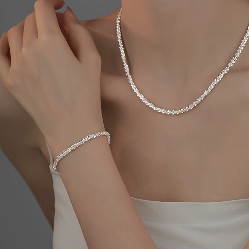 Elegantní třpytivá sada šperků – náramek a náhrdelník