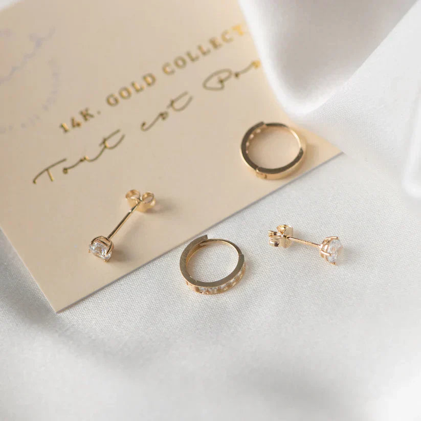 Elegantní náušnice Chic Dara Brillane se zlatým kamenem
