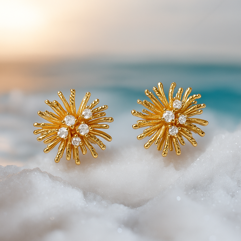 Reflexní korálkové náušnice