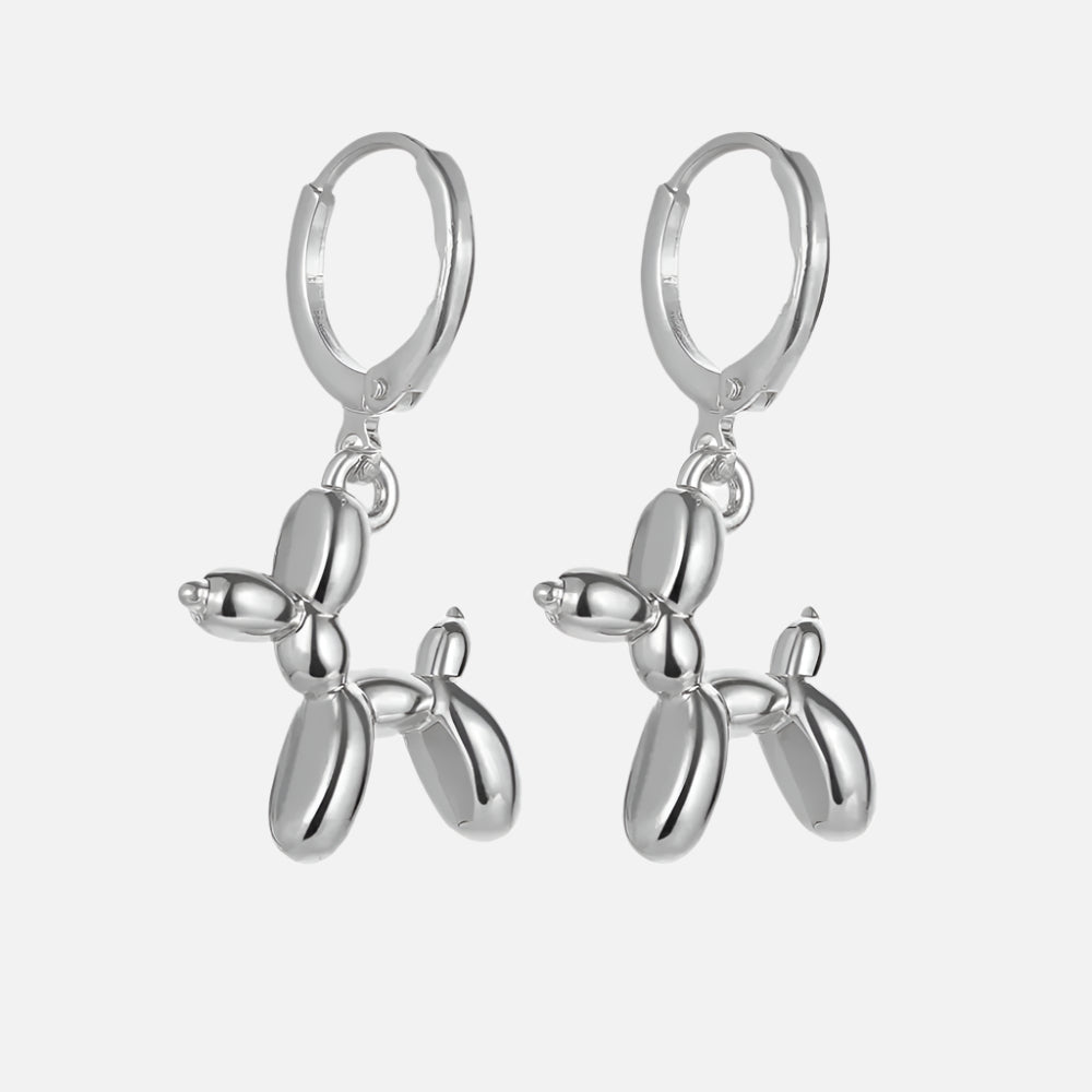 Zlaté Huggie Náušnice s Mini Psím Charms
