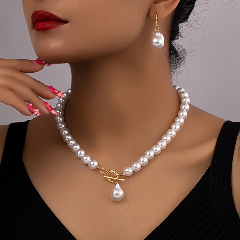 Vintage barokní perlová sada náhrdelníku a náušnic