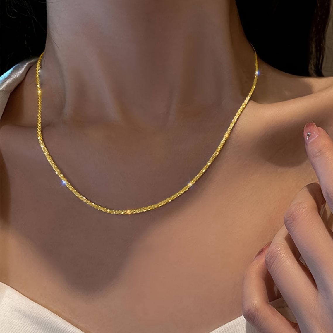 Elegantní třpytivá šperková sada s náramkem a náhrdelníkem