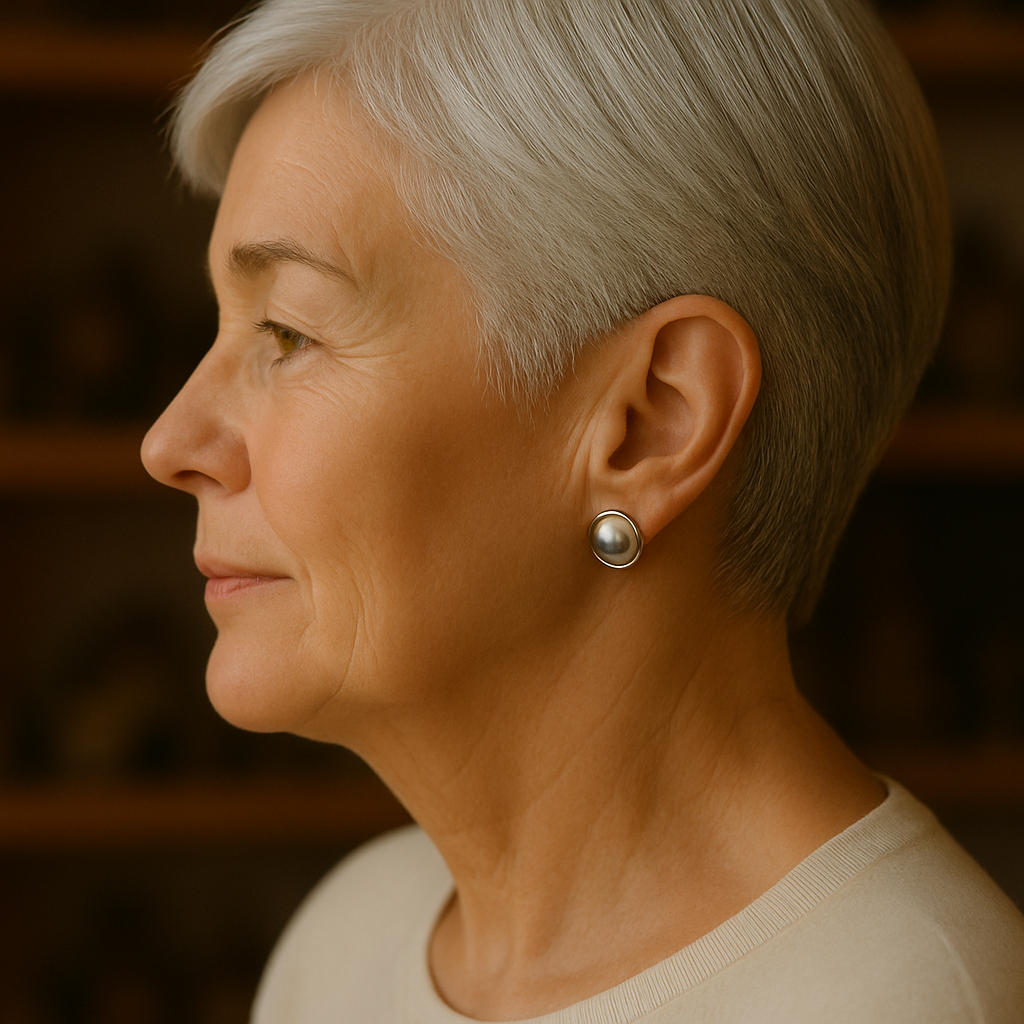 Stylové černé perlové náušnice
