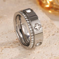 Prsten Skinande Klöver s Křišťálem