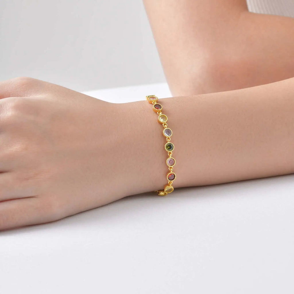 Třpytivý duhový charm náramek