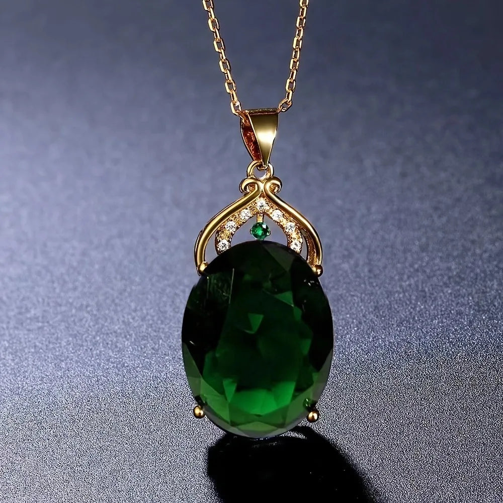 Elegantní náhrdelník s krystalem a opálovým přívěskem