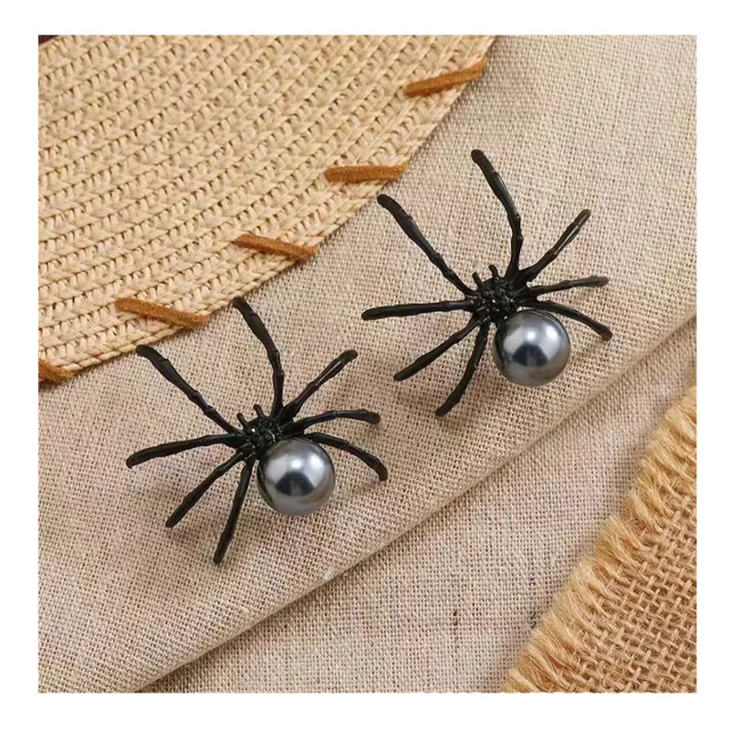 Černé Spindelperlové Náušnice