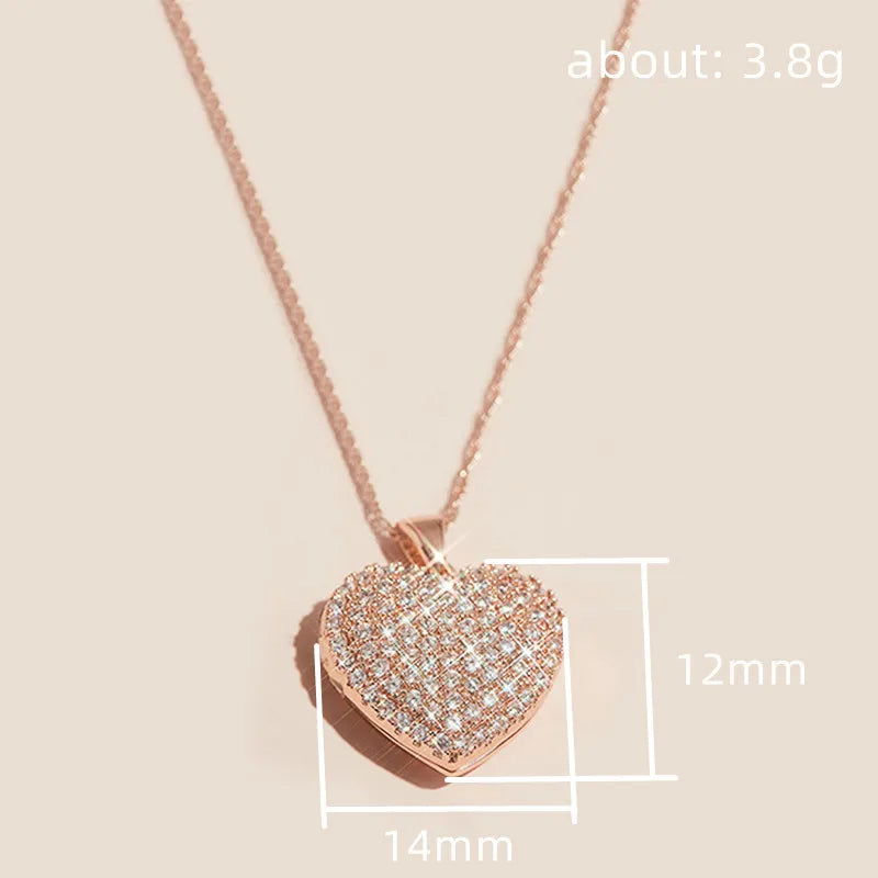 Elegantní Náhrdelník ve Tvaru Srdce z Růžového Zlata