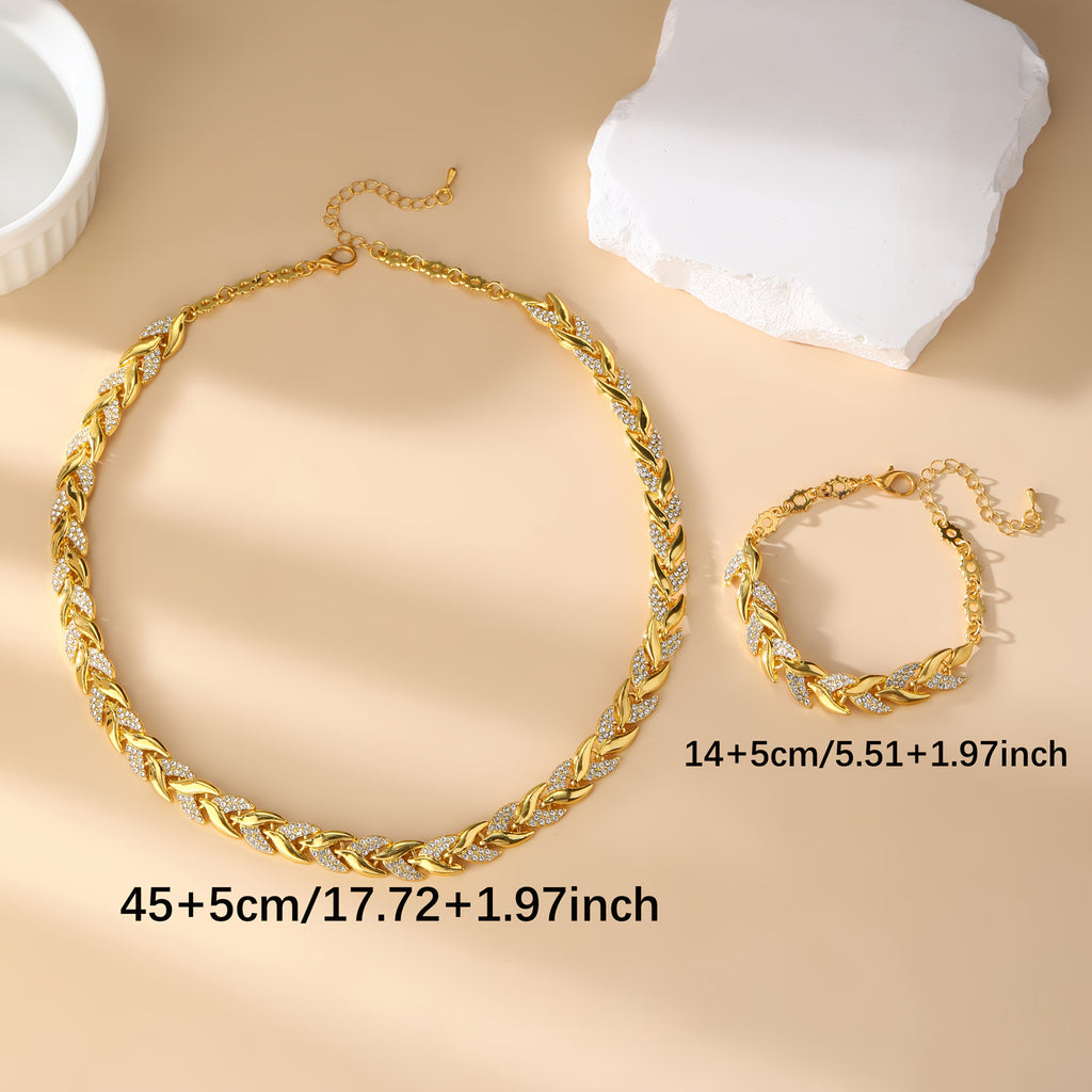 Elegantní zlatá sada ve tvaru rybího ocasu